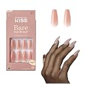 KISS Bare but Better, Press On Nails, Nail glue included, 'Nude Glow', Color, Long Size, Coffin Shape, Includes 28 Nails, 2g glue, 1 Manicure Stick, 1 Beauty & Personal Care KISS