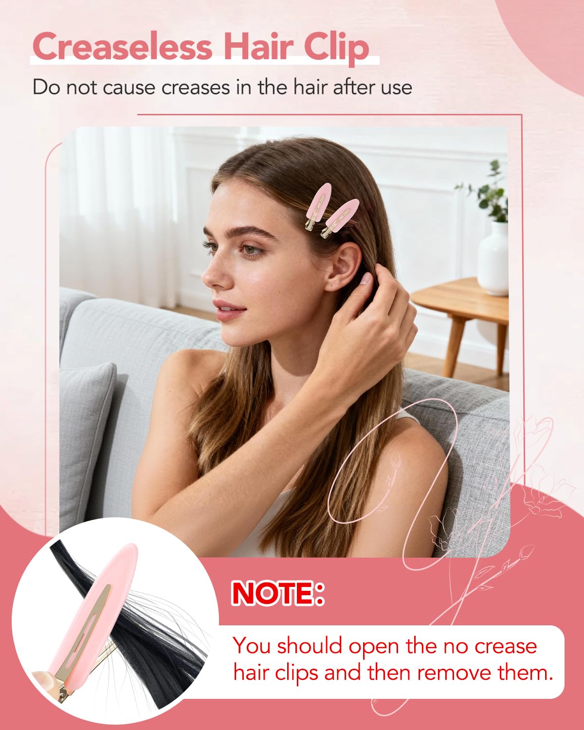 Amizo 6 Pcs Creaseless Flat Hair Clips for Makeup and Daily Beauty Routine Beauty and Personal Care AMIZO