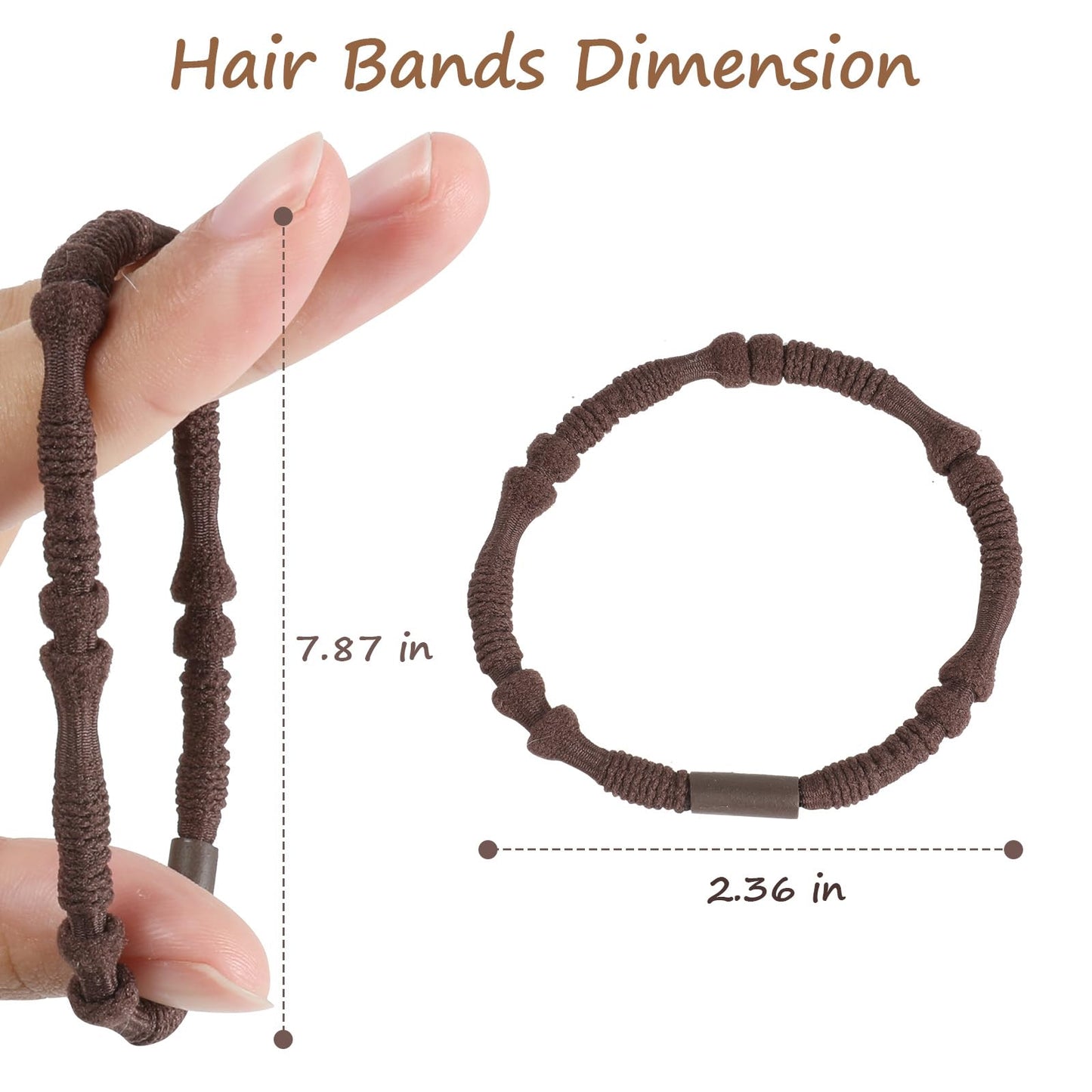 OHCISP Boho Hair Ties, 20 PCS of 4 Styles Cute Bands for Thick or Thin Hair, No Damage Elastic Bracelets, Brown Hair Accessories for Girls and Women Beauty and Personal Care OHCISP