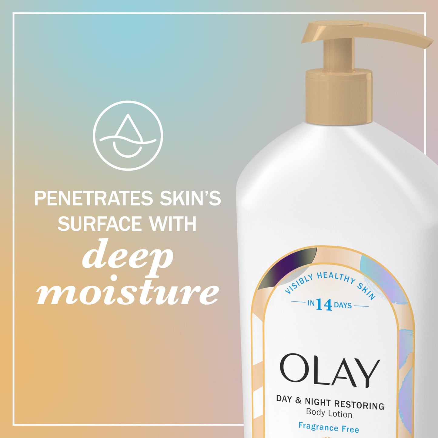 Olay Body Lotion for Women, Day & Night Restoring, 24hr Moisturizing & Deep Hydration, Absorbs Instantly, Penetrating Vitamin B3 Complex, For All Skin