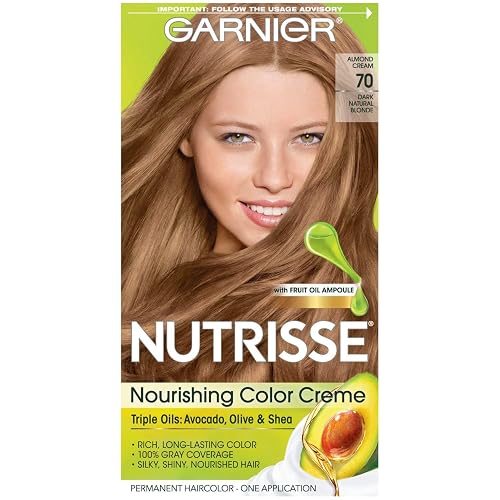 Garnier Nutrisse Haircolor - 70 Almond Creme (Dark Natural Blonde) 1 Each (Pack of 2)