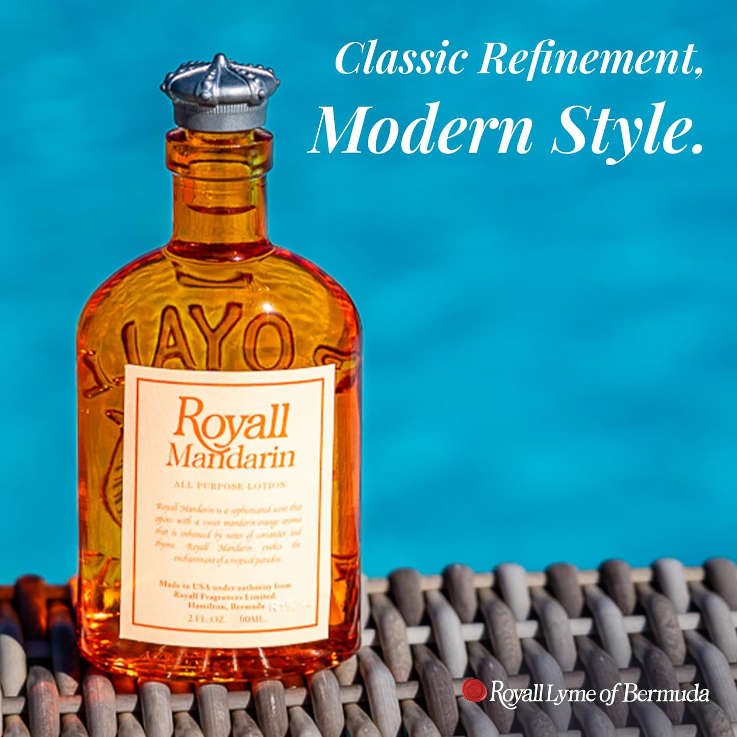 Royall Mandarin Eau de Toilette, Classic Aftershave Cologne for Men with Bay Rum, Royal Lyme Fine Perfume Scent, Fragrance Gift, Masculine Grooming