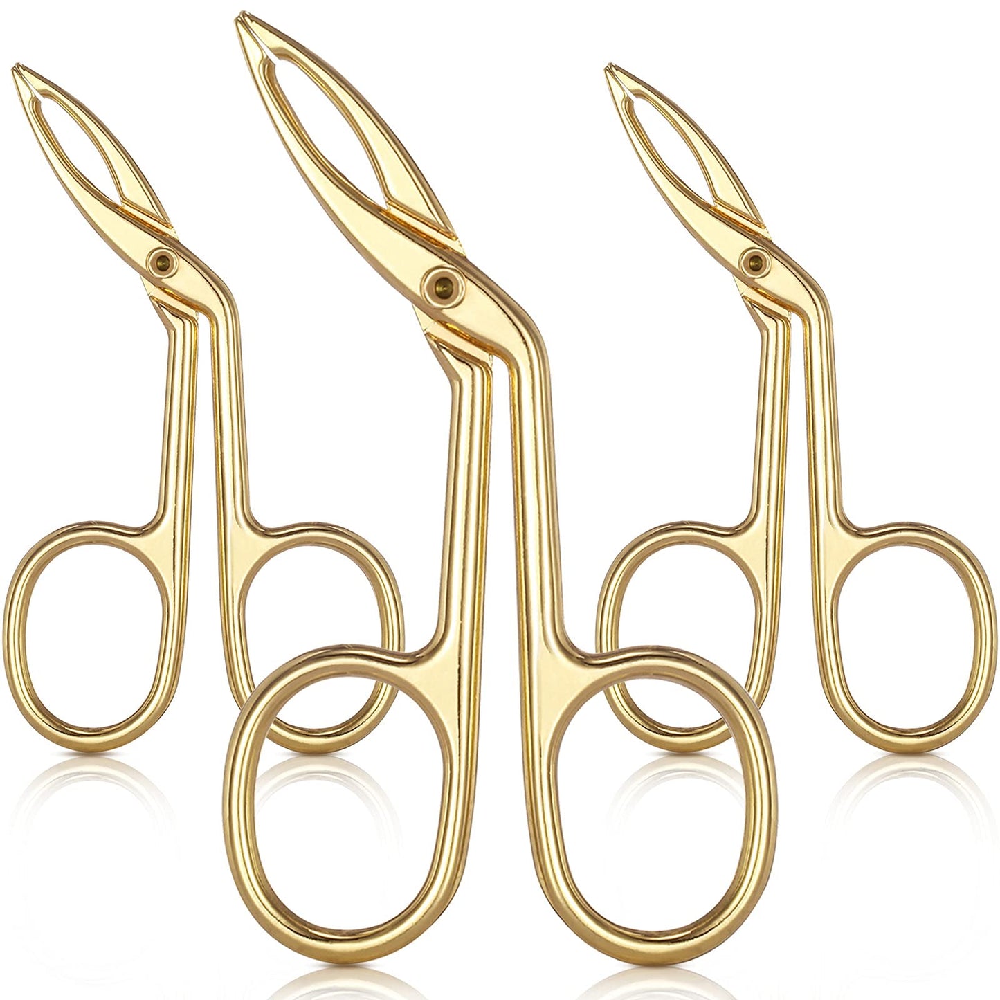 Hicarer 3 Pcs Eyebrow Tweezers Scissor for Women Facial Hair Handle Straight Tip Scissor Shaped Eyebrows Tweezers for Hair Plucker Remover Eyebrows
