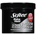 Softee Softee extra hold protein styling gel 32 ounce, Black, 32 Ounce
