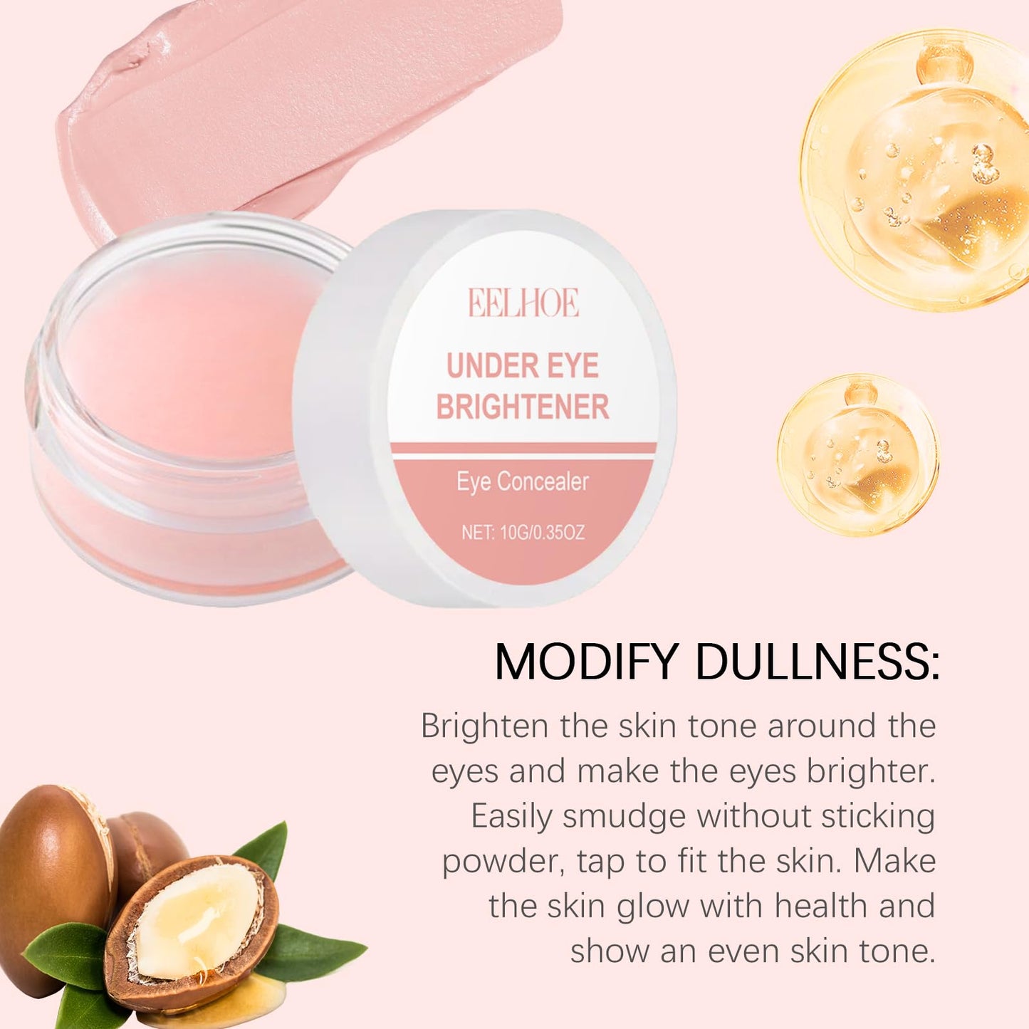 Under Eye Concealer with Shea Butter, Covers Dark Circles, Natural Translucent Finish, Magnesium Sulfate Complex, 0.35oz