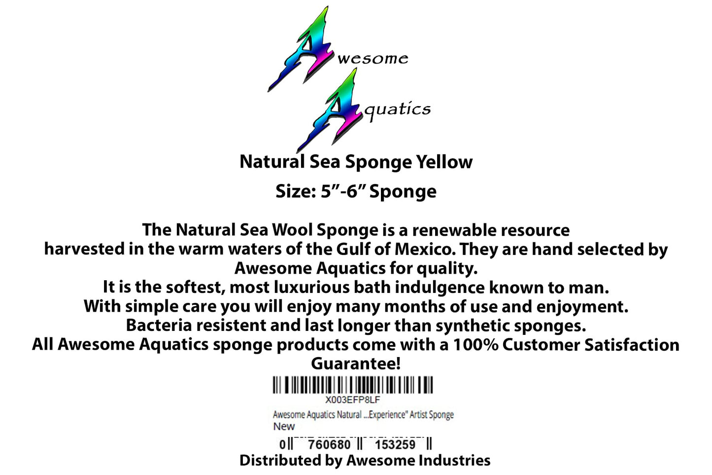 Awesome Aquatic Natural Sea Sponge Amazing Natural Renewable Resource Creating The in Home Perfect Bath and Shower Experience Artist Sponge (Yellow