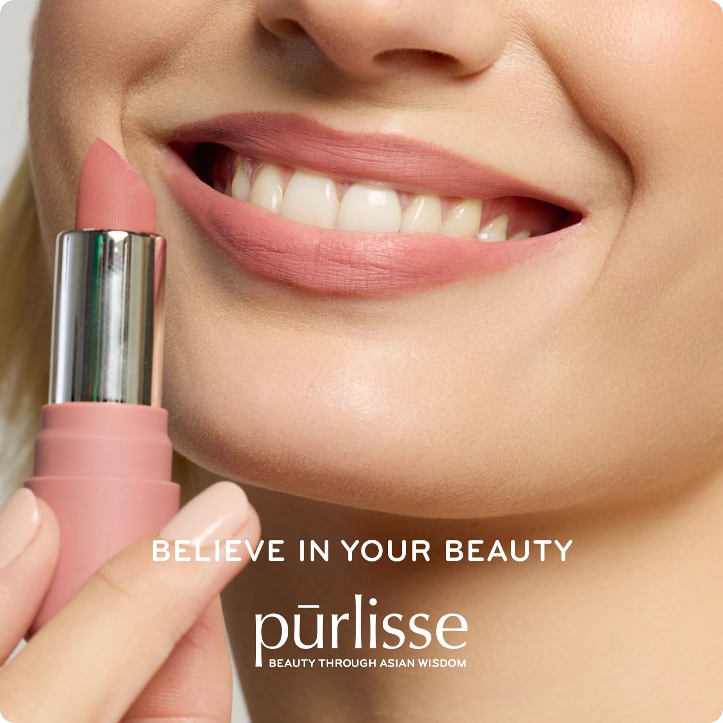 p?rlisse Velvet Crush Long Lasting Lipstick - Matte Finish Hydrating Lipstick - Enriched with Bakuchiol, Mango Seed & Shea Butter to Soften & Smooth Lips - Pinky Nude (0.12 oz)