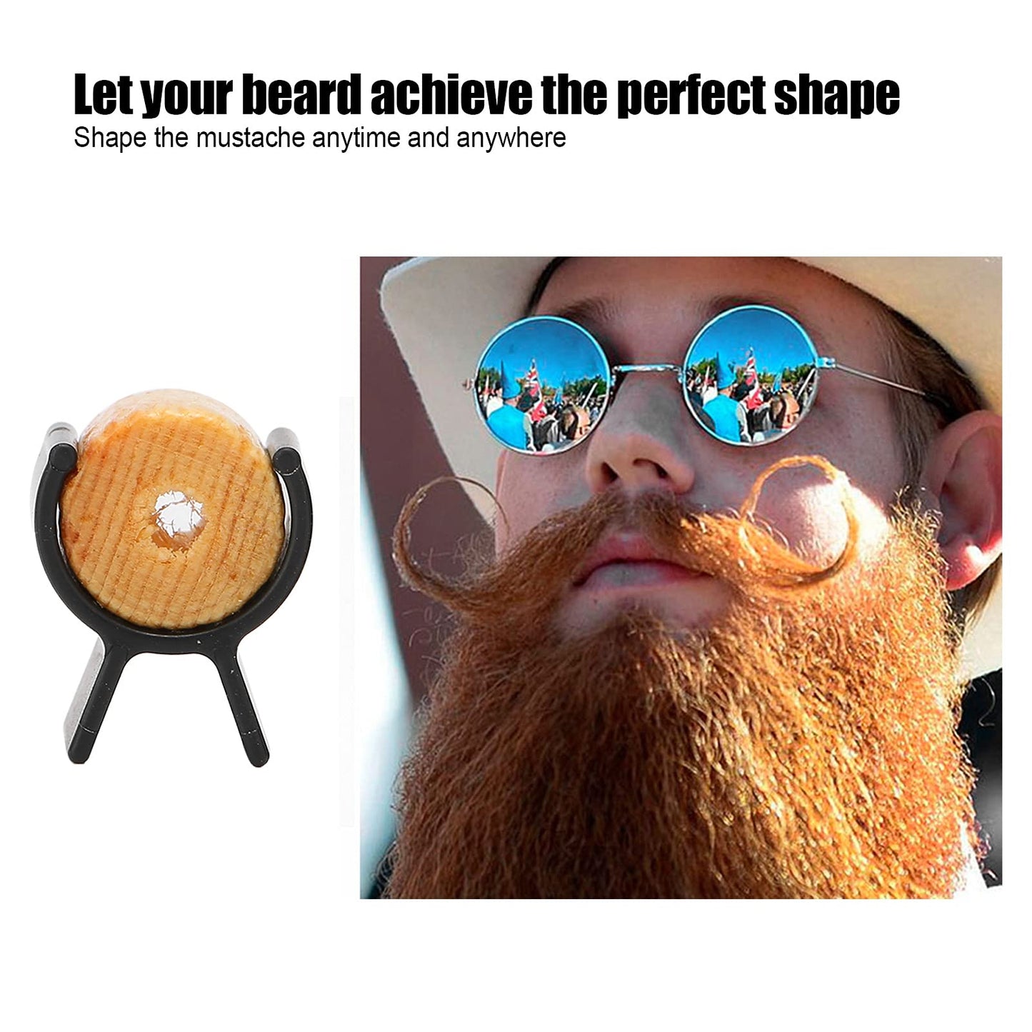 Mustache Training Wheel, 1 Pair Wood Gel Handlebar Mustache Training Mustache Shaping Wheel Beards Template Shaping Tools Mustache Styling Father Boy Beauty and Personal Care YUYTE