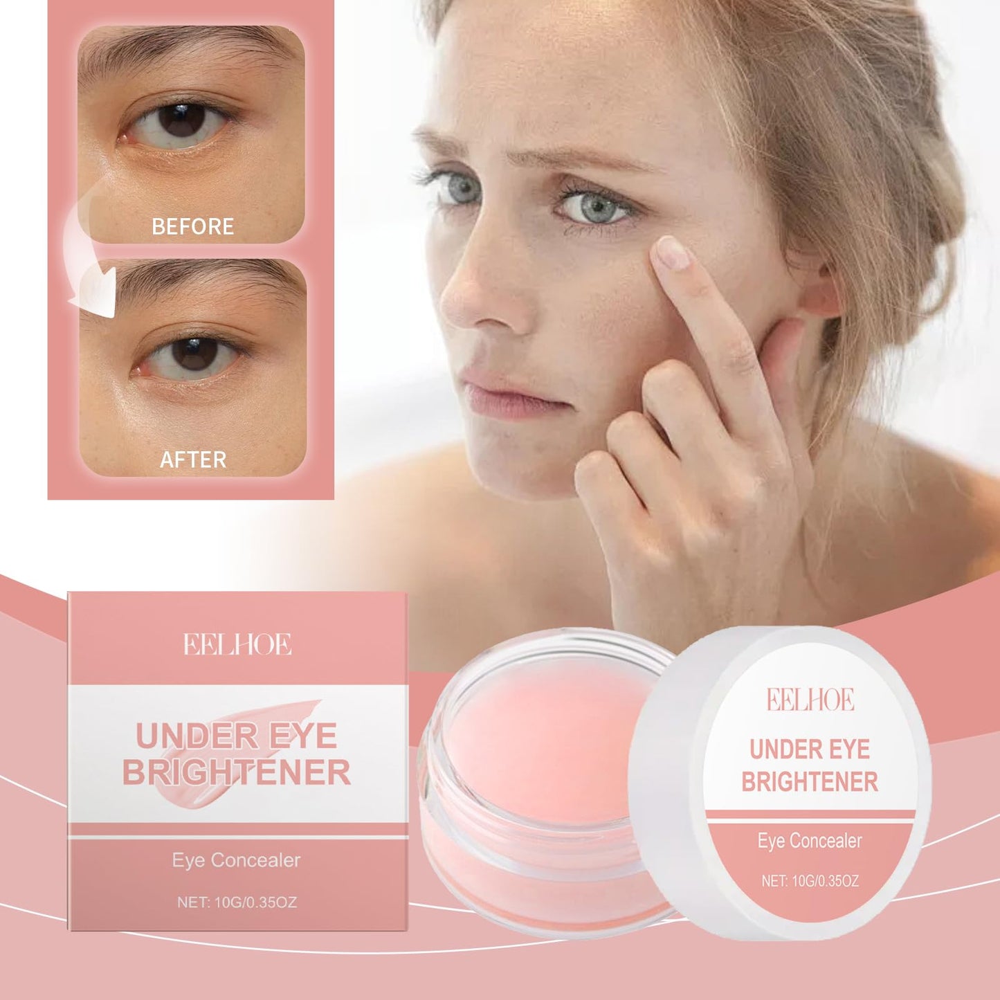 Under Eye Concealer with Shea Butter, Covers Dark Circles, Natural Translucent Finish, Magnesium Sulfate Complex, 0.35oz