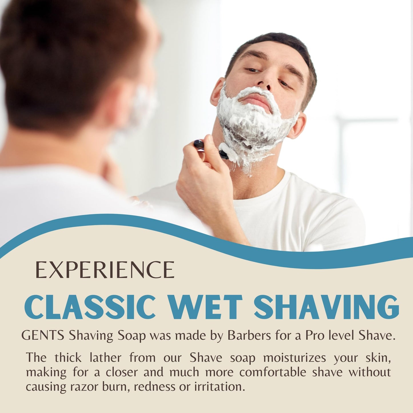 GENTS Men's Shaving Soap All Natural Enriched with Shea Butter and Glycerin, 3-Ounce Each, Variety Pack Pack of 5 Beauty and Personal Care G.B.S