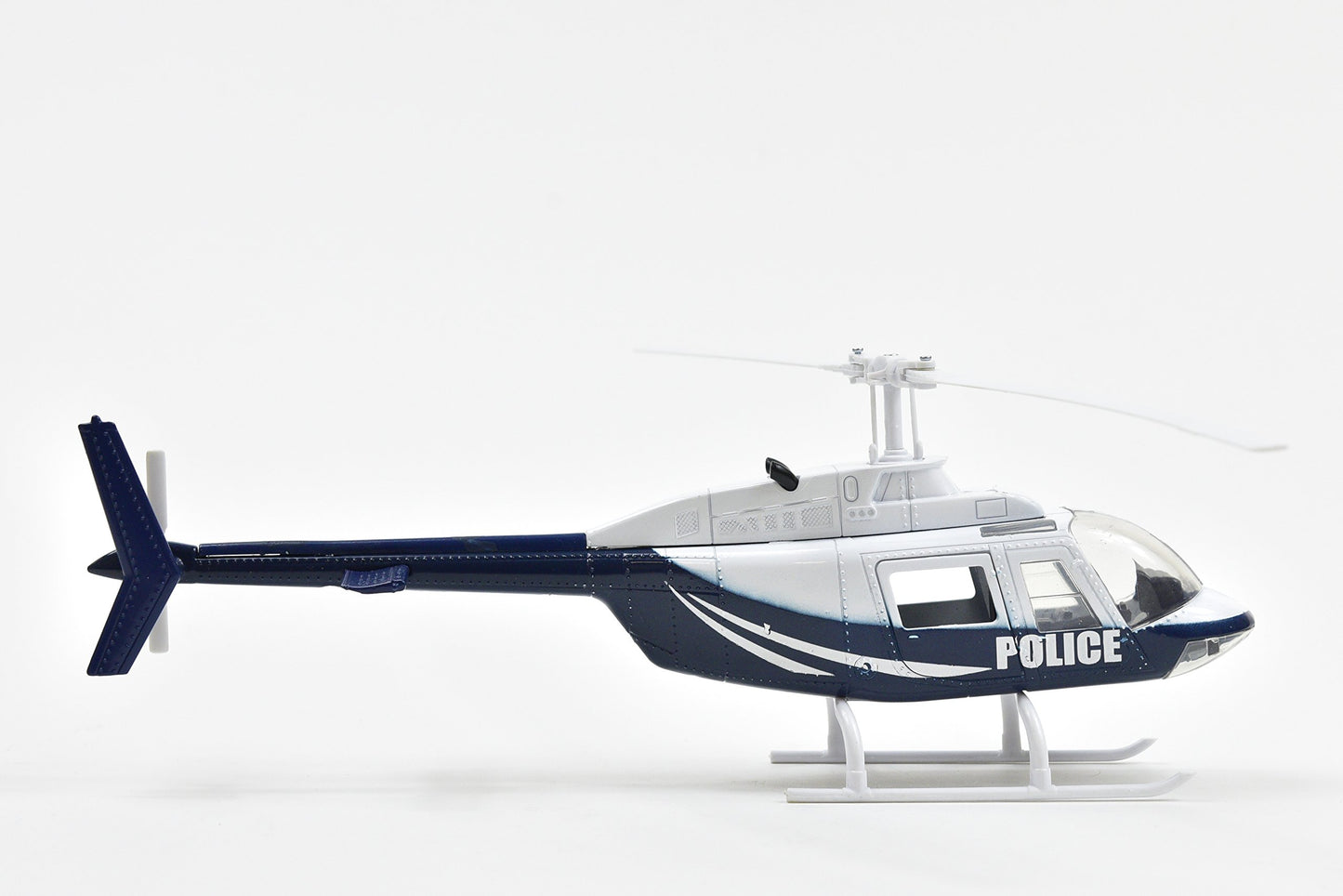 New Ray Bell 206 Helicopter Dark Blue and White Police Sky Pilot Series 1/34 Diecast Model