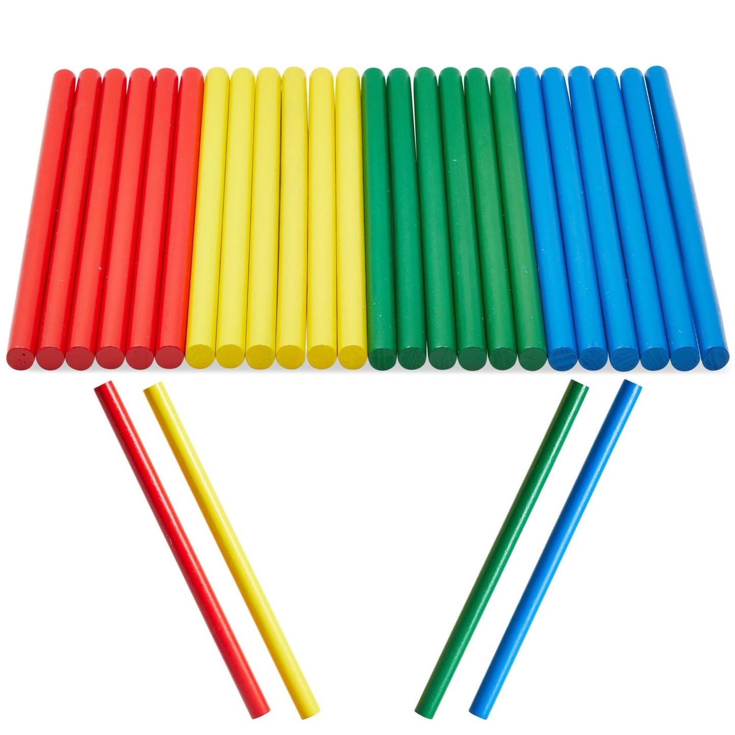 24 Pack Rhythm Sticks for Kids, 8 inches Wooden Lummi Stick Music Toys, Classroom Preschool Percussion Musical Instruments, 4 Colors