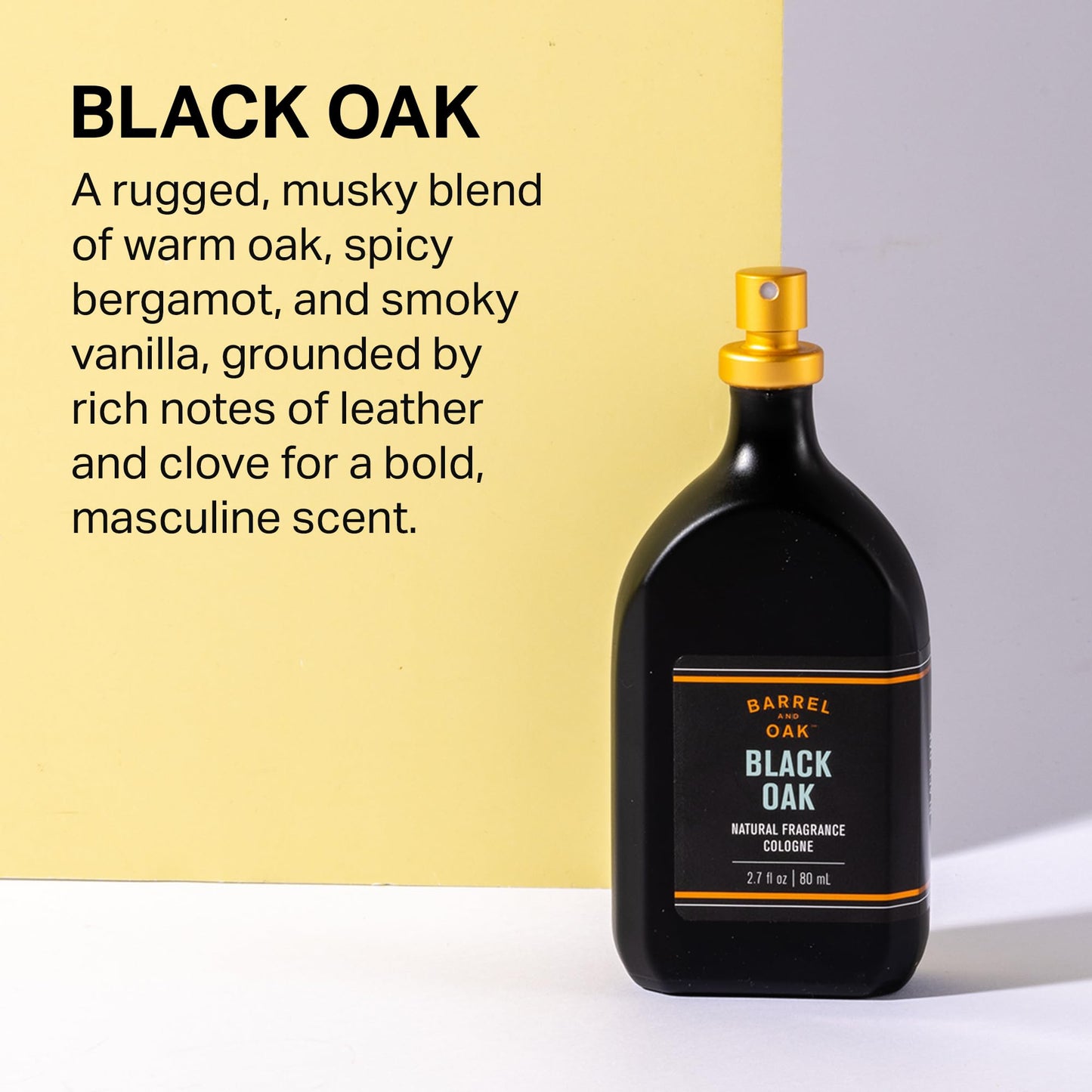 Barrel & Oak Cologne for Men, Essential Oil-Based Men's Fragrances, Long-Lasting Men's Cologne for Day & Night, Paraben & SLS-Free, Gifts for Men