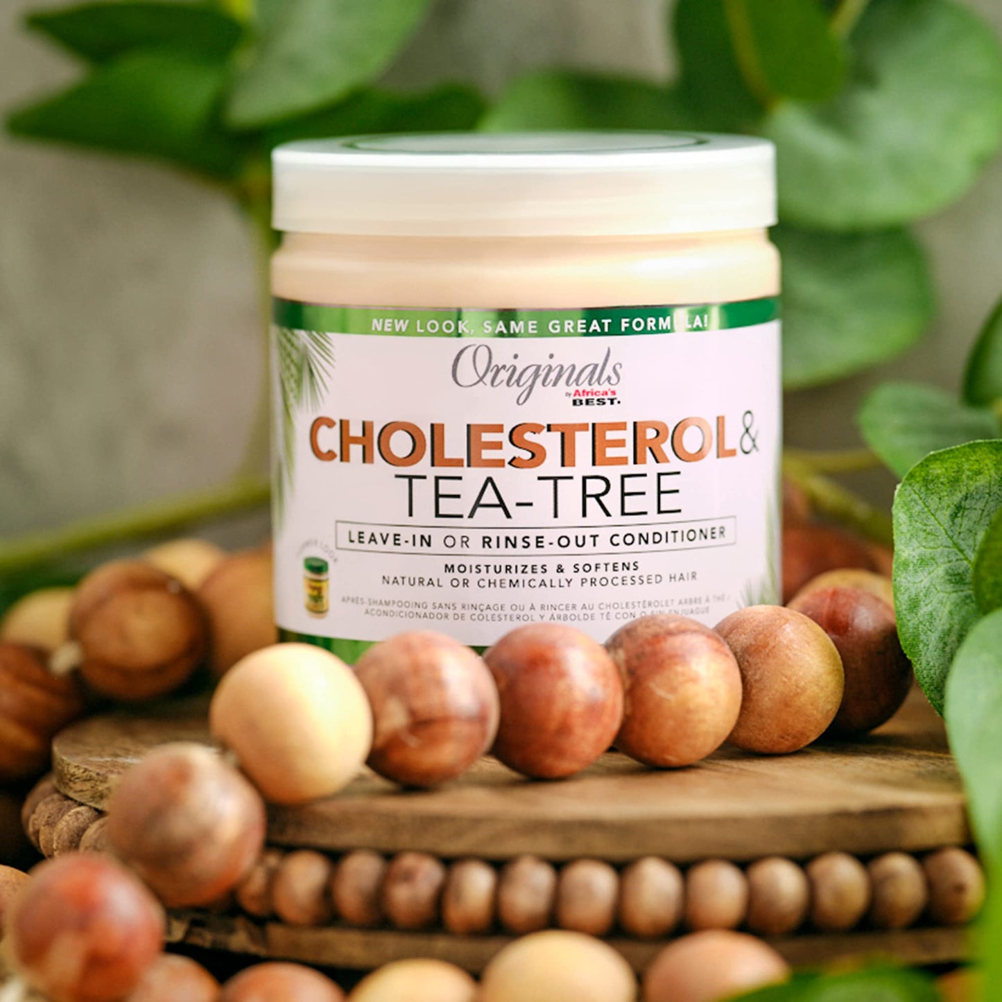 Originals by Africa's Best Cholesterol Tea Tree Oil, Rinse-Out Plus Leave in Conditioner, Repair and Revitalize Damaged, Dry, Overprocessed Hair, 15