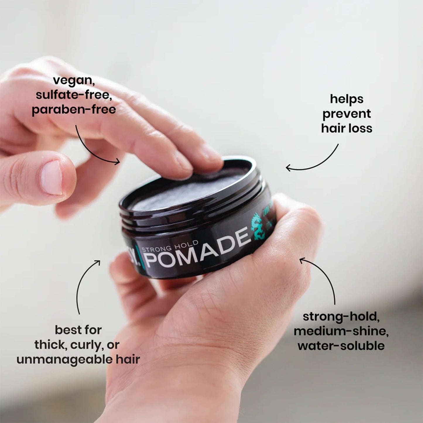 Billy Jealousy Plaster Master Water-Soluble Hair Pomade for Men, All Day Strong Hold with Medium Shine, Won't Flake & Safe for Color-Treated Hair, 3