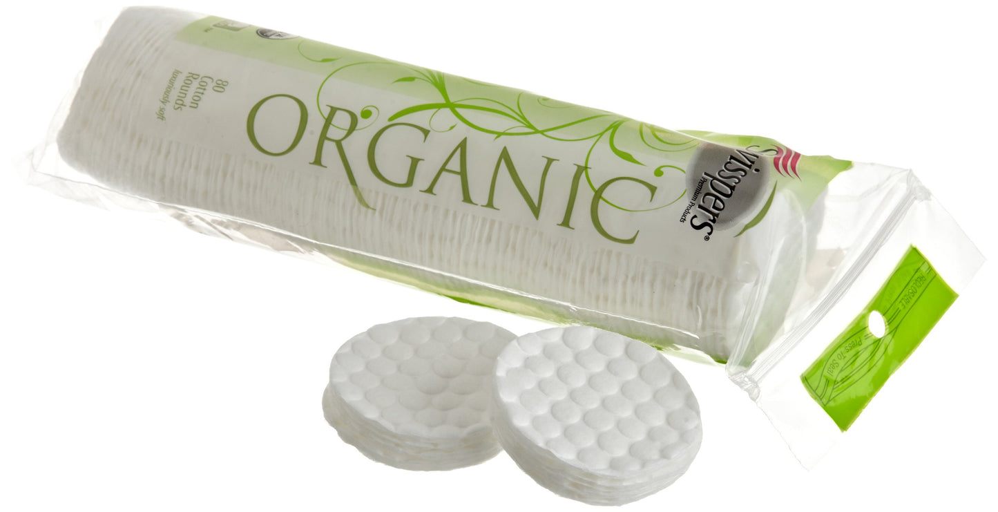 Swisspers Cotton Cosmetic Round, Organic, 80 ct