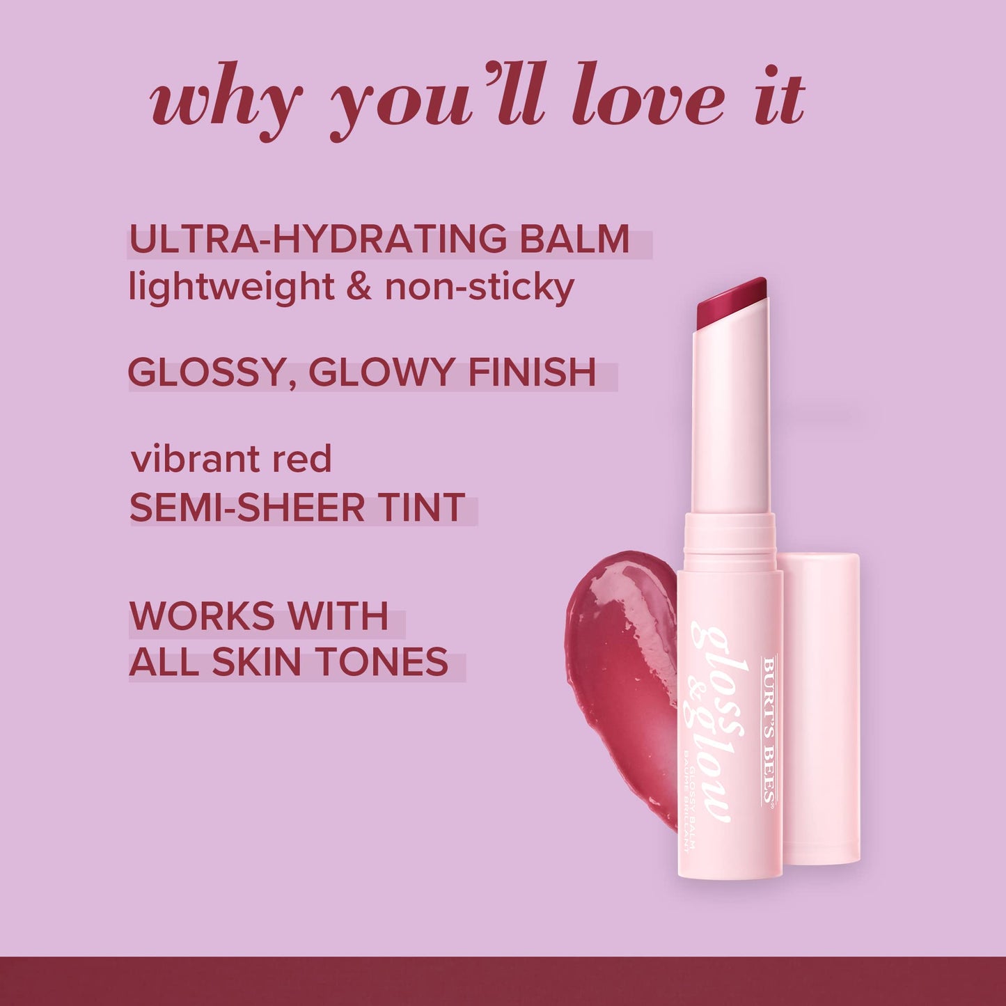 Gloss & Glow Glossy Balm - Eat Drink, and Be Cherry Beauty and Personal Care Burt's Bees