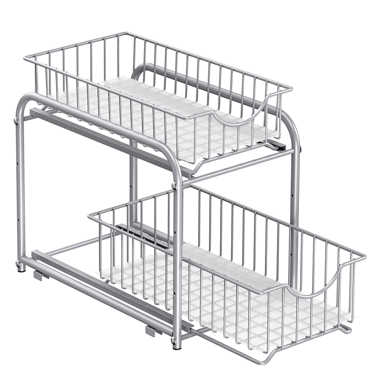 SONGMICS 2-Tier Pull Out Cabinet Organizers, Under Sink Organizer, Bathroom Organizer and Storage, Sliding Basket Drawers, Stackable for Kitchen…