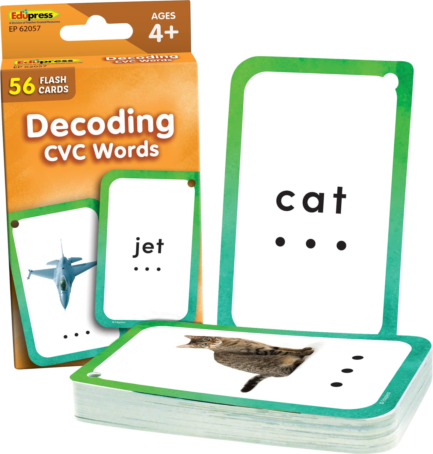 Teacher Created Resources Decoding CVC Words Flash Cards (EP62057), Medium