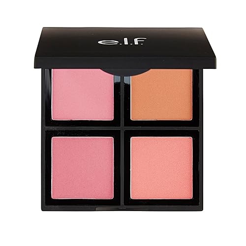 e.l.f. Cosmetics Powder Blush Palette, Four Blush Shades for Beautiful, Long-Lasting Pigment, Light