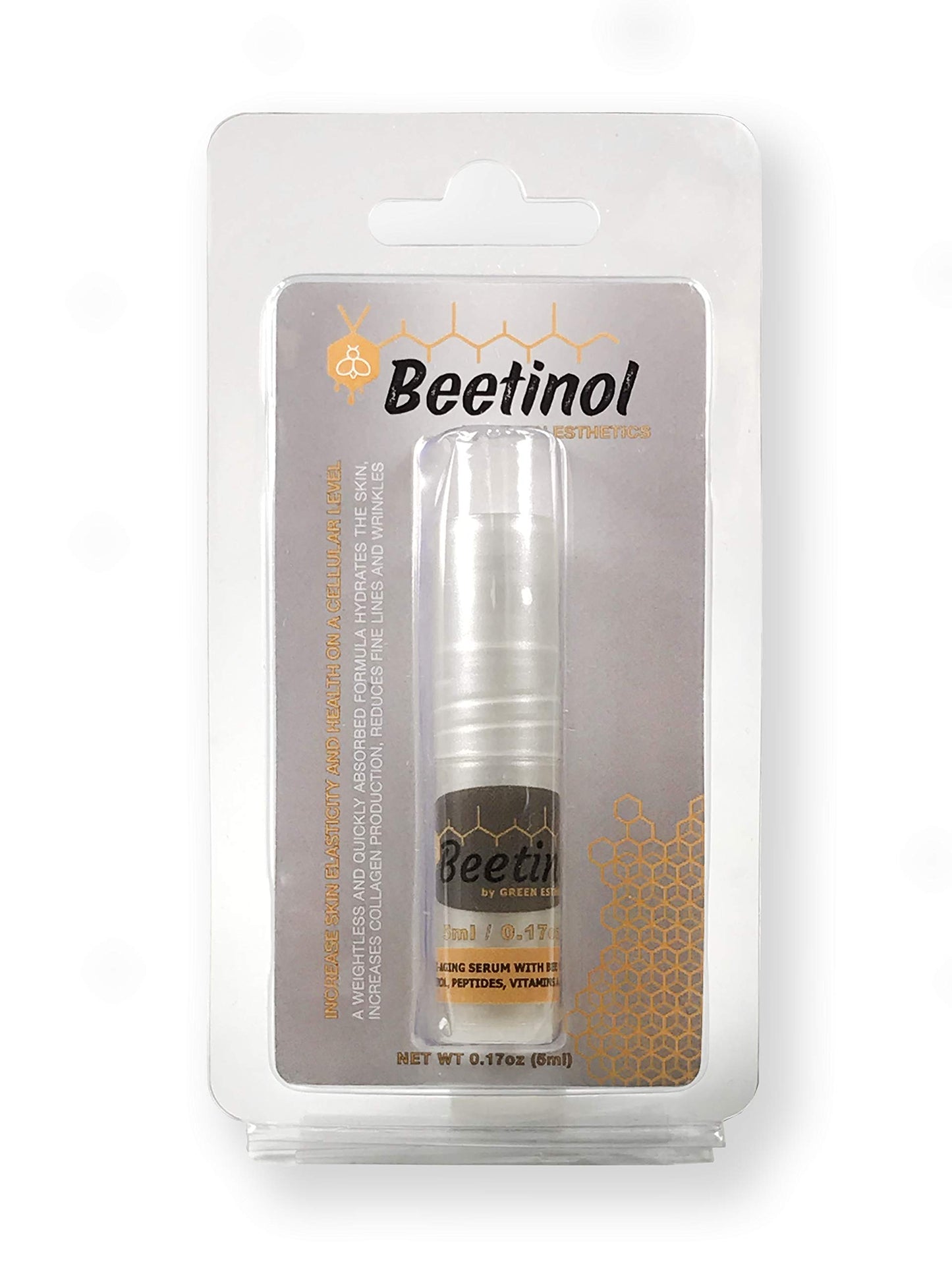 Green Esthetics Complete Night and Day Eye and Face Serum, 5ml Roller Applicator - Bee Venom, Retinol, Peptide, Hyaluronic Acid, Vitamin C, Wrinkles