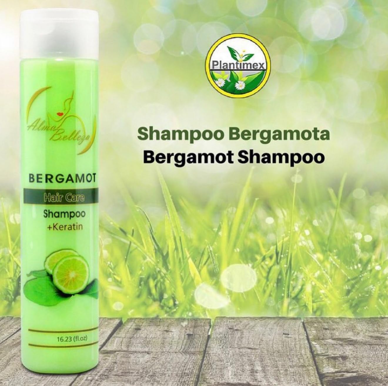 Bergamot Shampoo + Keratin & Bergamot Conditioner with Allantoin & Amino Acids - 16.23 fl oz each - Premium Hair Care by Alma Belleza (Bergamota