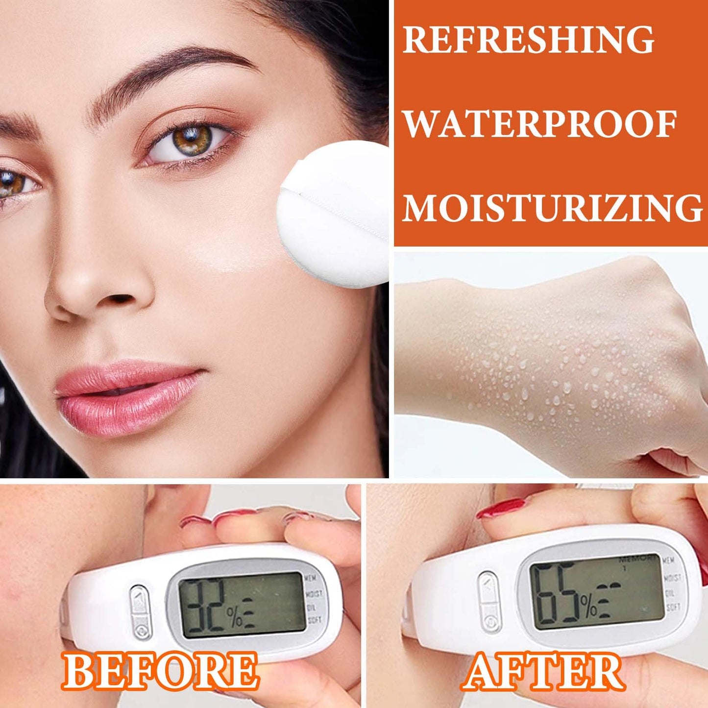 Oil Control Loose Face Powder,Translucent Setting Powder With a Powder Puff Long Lasting Makeup Covering Blemishes Brightens Skin Tone,Natural Matte