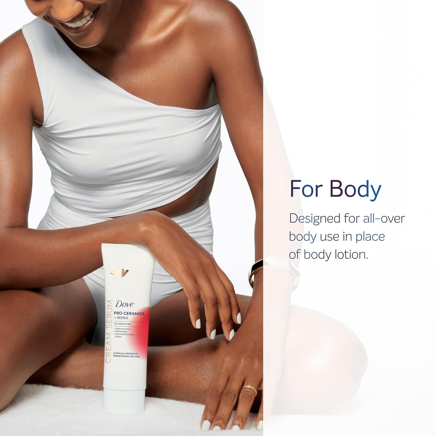 Dove Body Cream Serum Pro-Ceramide + Repair for Rough, Extremely Dry Skin, with Hyaluronic Acid, Niacinamide and Natural Moisturizing Factors Lotion