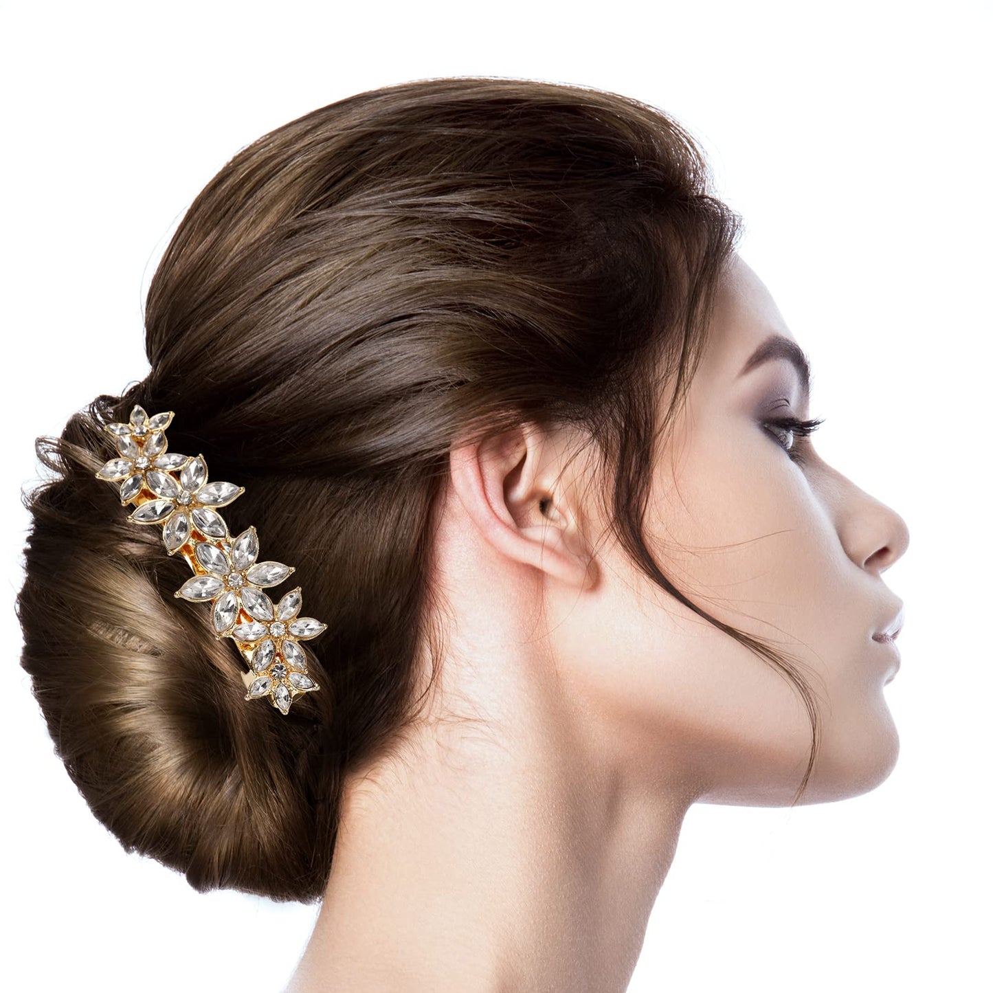 Flower Luxury Jewelry Design Pearl Hair Clips Hairpin Rhinestone Hair Barrette Clip,Women Girls Hair Accessories for Party Wedding Daily Diamond Clips