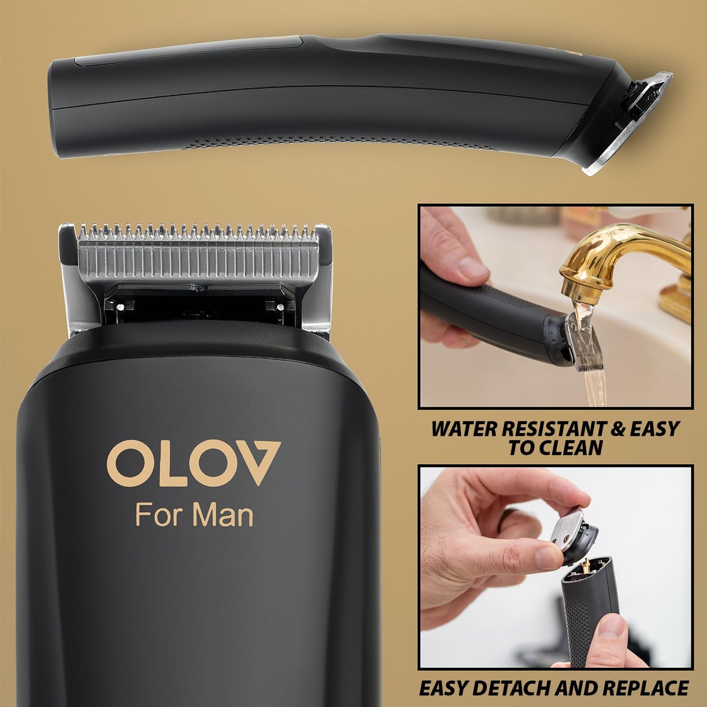 OLOV For Man Beard Trimmer, 21 Piece All-in-One Mens Grooming Kit and Hair Clipper, Nose, Ear,Body and Face, Electric Razor with USB Recharge Dock Beauty and Personal Care OLOV For Man