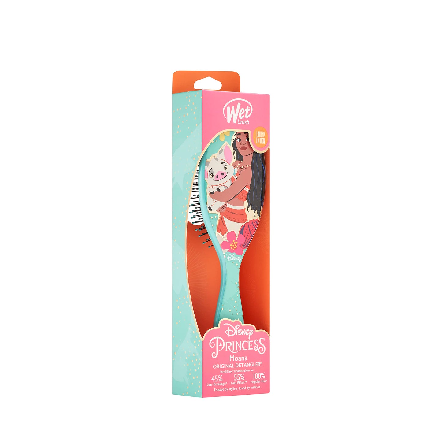 Wet Brush Original Detangler Brush - Moana & Pua, Ultimate Princess Celebration - All Hair Types - Ultra-Soft Bristles Glide Through Tangles with Ease
