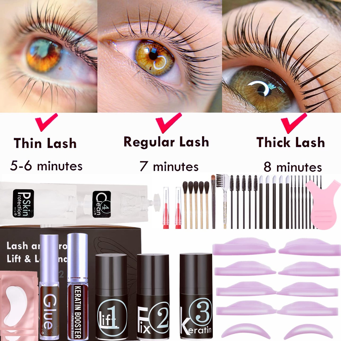 Lash Lift Kit, Strong Eyelash Lifting 3 Minutes Brow Lamination At Home, DIY Eyelash Perm Easily 10 ml Airless Pump More than 15 Applications Make