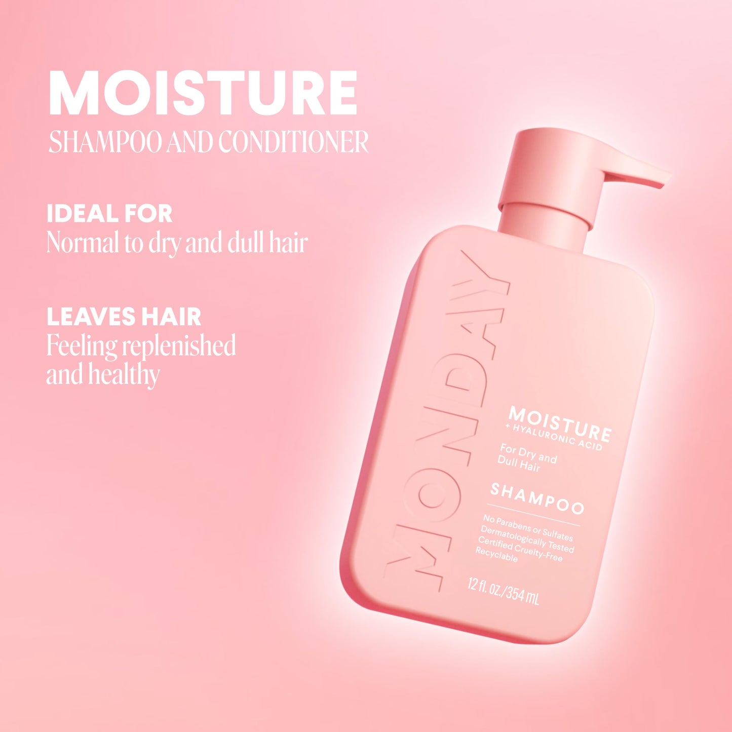 Monday Giftset - Moisture 12oz Shampoo & Conditioner Set & Moisture 5.1oz Leave-In Conditioner