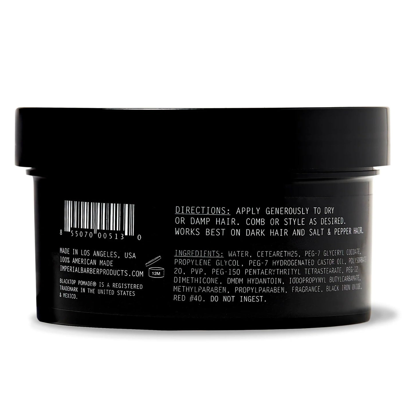 Imperial Barber Grade Products Blacktop Pomade, 6 oz