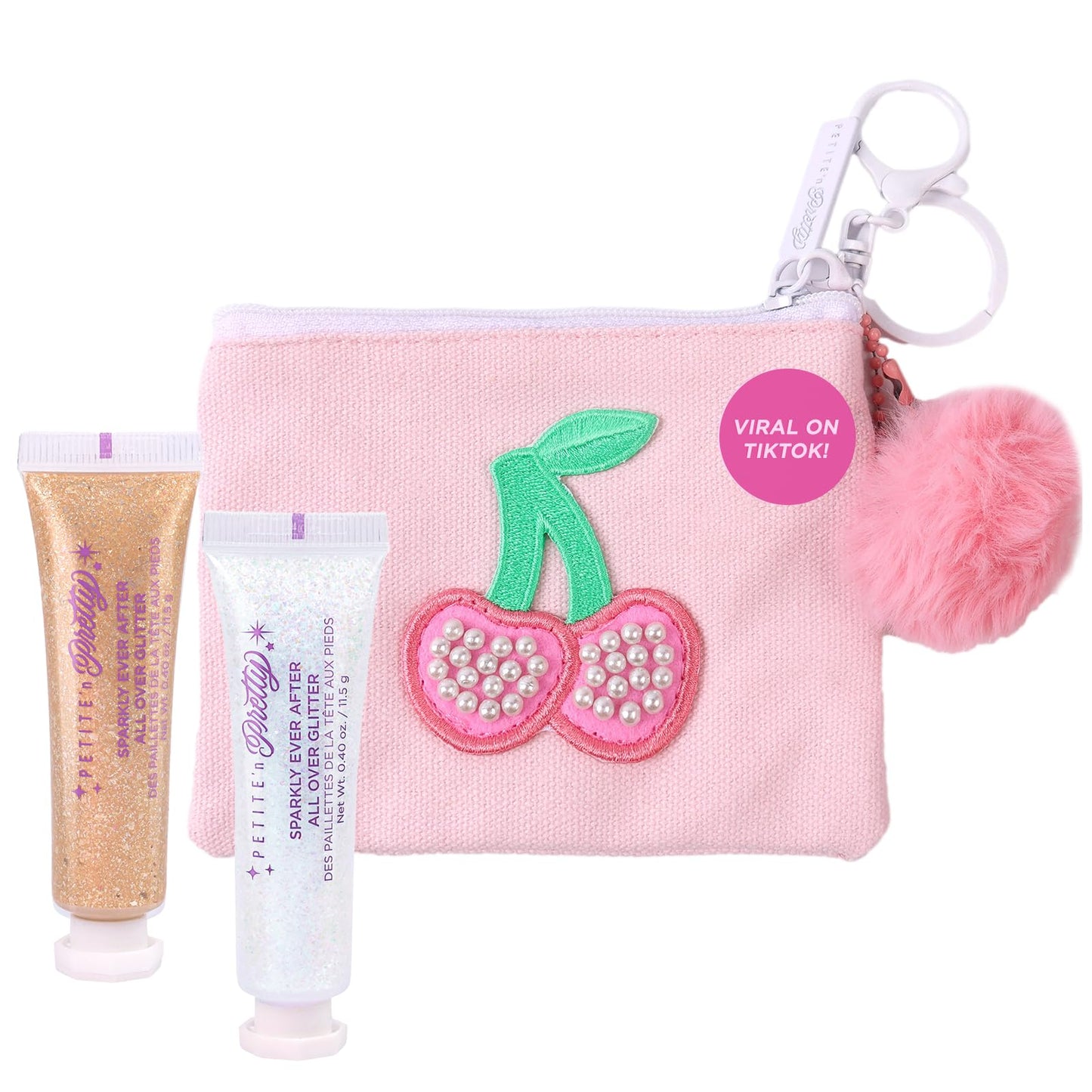 Petite N Pretty Sparkly Ever After Glitter Gift Set for Eyes, Cheeks, and Body, All-Over Glitter in Iridescent Angel & Sunbeam Gleam Shades, & Pink