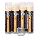 Earth's Daughter USDA Organic Lip Balm Stocking Stuffers 4-Pack Citrus Flavor - Beeswax, Coconut Oil, Vitamin E - Best Lip Repair Chapstick for Dry