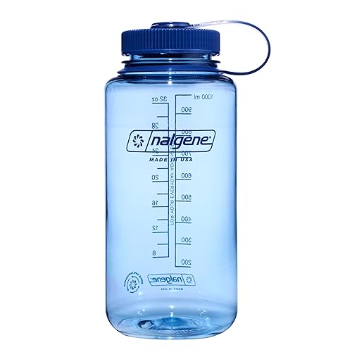 Nalgene Leak Proof Tritan BPA-Free Water Bottle - 32 oz Wide Mouth - Made in the USA for Outdoor Use & Daily Hydration (Baby Blue)