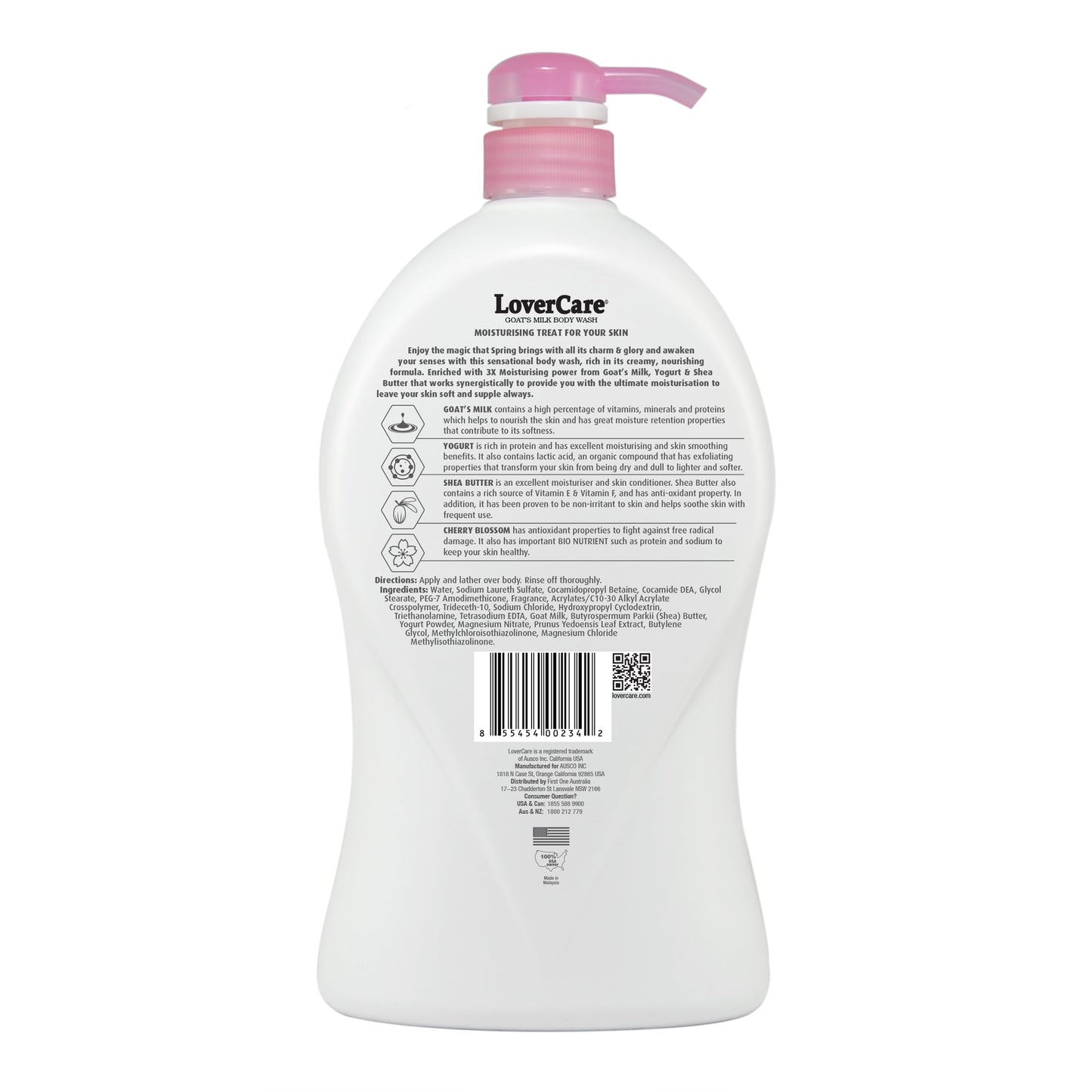 LoverCare Goat's Milk Cherry Blossom Moisturizing Body Wash 40.7 Fl.Oz - Single…
