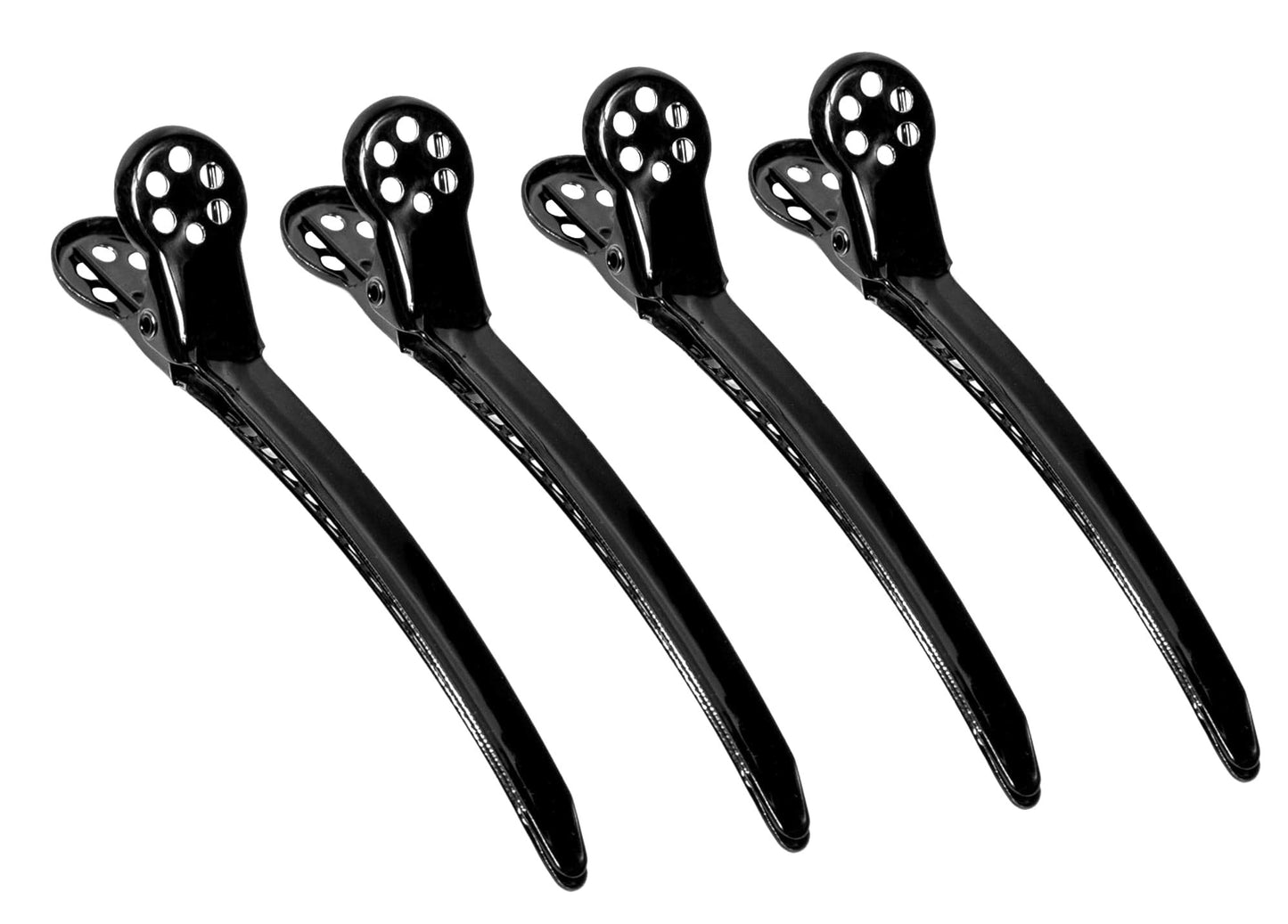 Framar Black Tight Tension Clips For Hair - Set of 4 Professional Hair Clips - Metal Hair Clips for Styling, Stylist Supplies, Hairclips, Hairstylist