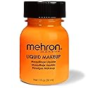 Mehron Makeup Liquid Makeup | Face Paint and Body Paint Perfect for Halloween, Cosplay I Air Brush Compatible Body Paint(1 oz) (Orange)
