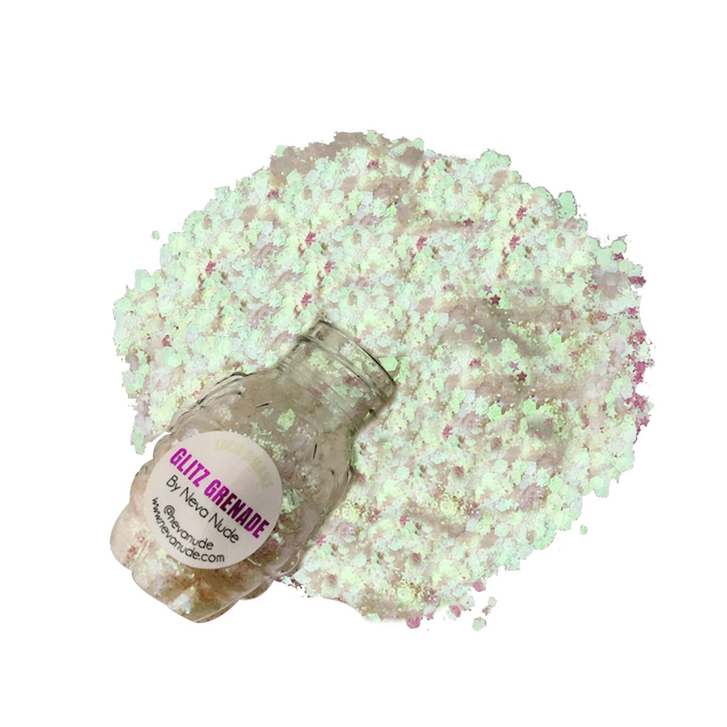 Neva Nude Face and Body Glitter Keychain - Holographic Chunky Loose Glitter for Festivals, Raves, and More | Cosmetic Grade | Blacklight Reactive