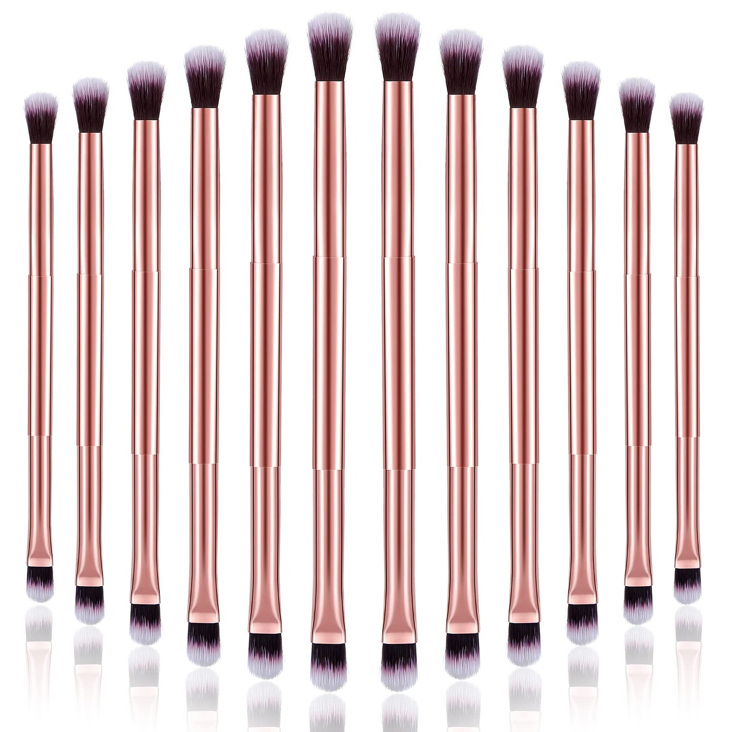 Perthlin 12 Pcs Eyeshadow Smudge Brush 2 in 1 Eyeshadow Double Ended Concealer Brush Under Eye Small Soft Firm Pointed Foundation Makeup Applicator