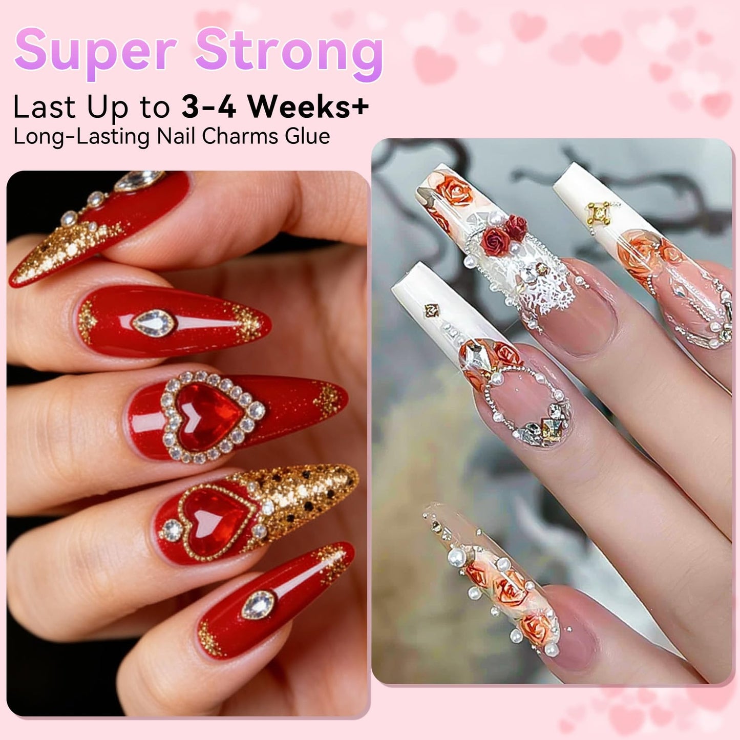Makartt Christmas Decorations Gift Set Nails Charm Nail Rhinestone Glue Kit 15ml Gel Nail Glue with Christmas Rhinestone Gems 3D Nail Art Decor Beauty and Personal Care Makartt