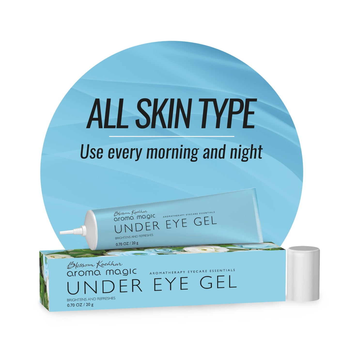 Aroma Magic Under Eye Gel | Reduces Puffiness & Dark Circles | Refreshes & Firms Delicate Under Eye Skin | Soothes Tired Eyes | Lightweight Non-Greasy