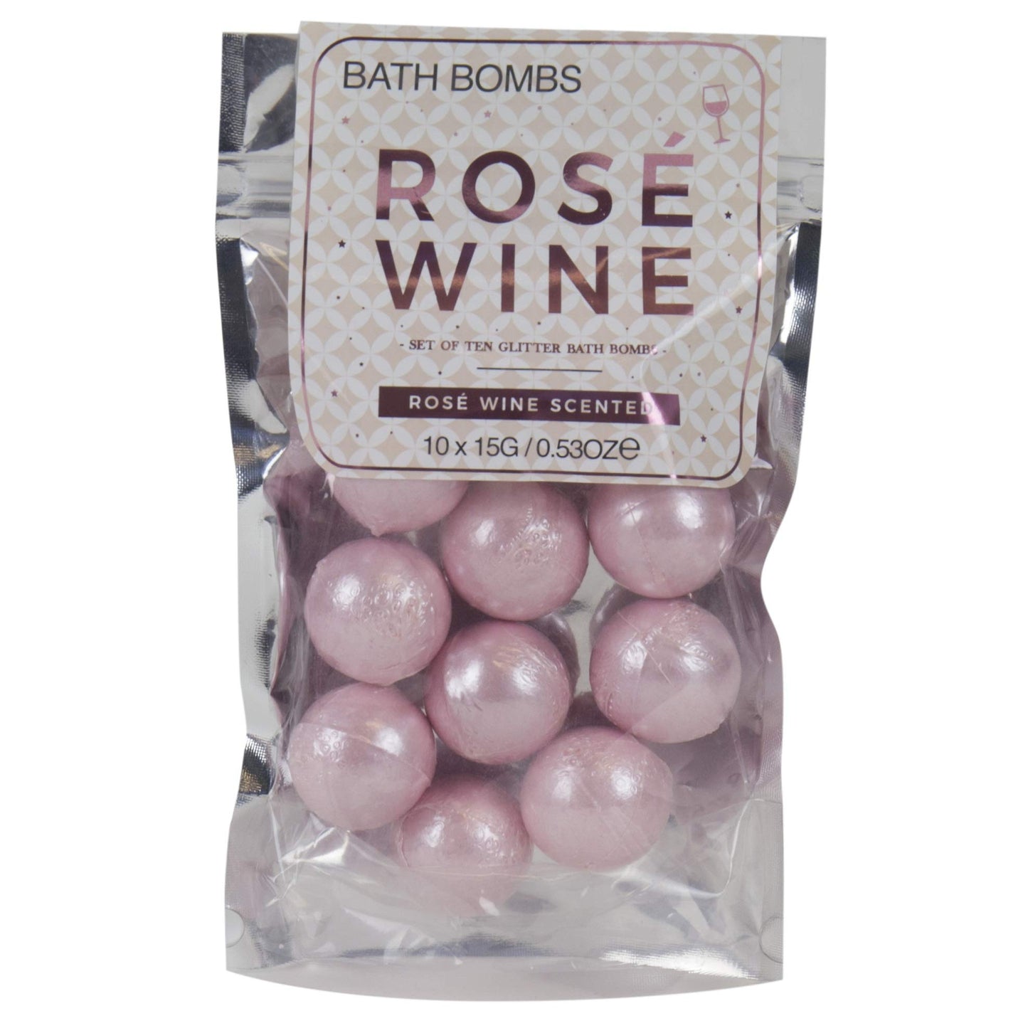 Gift Republic Rosé Scented Bath Bombs Pink Sparkly Mini Fizzies Pampering for Women Mother's Day Birthday Teachers Christmas Pack of 10 Beauty and Personal Care Gift Republic