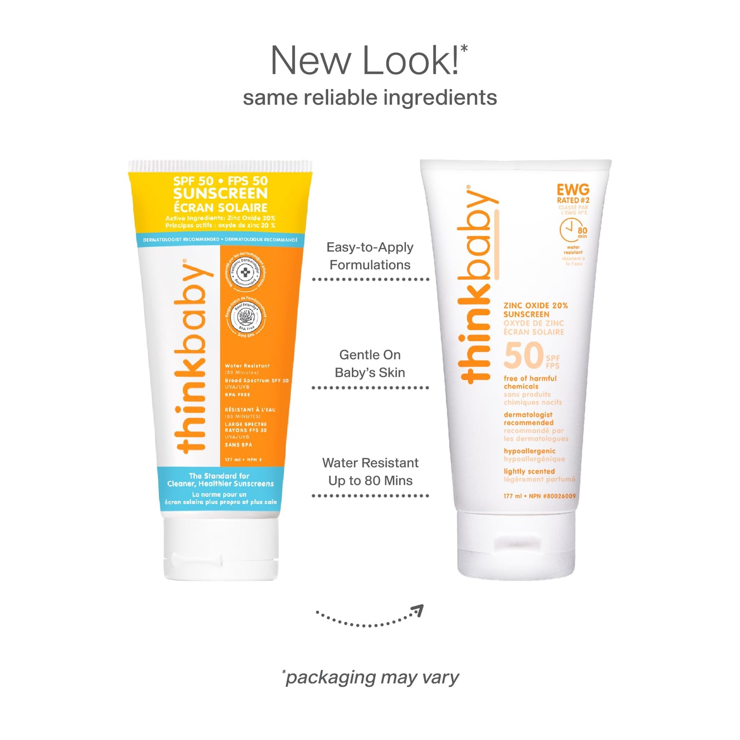 Thinkbaby Safe Sunscreen SPF 50+ - 6oz Family Size (2-Pack)