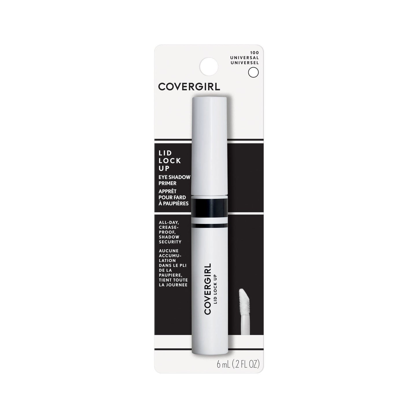 COVERGIRL Lid Lock Up Eyeshadow Primer, Clear, All-Day, Dries Quickly, .06 Pound, Crease-Proof, Shadow Security, Maximizes the Wear and Intensity