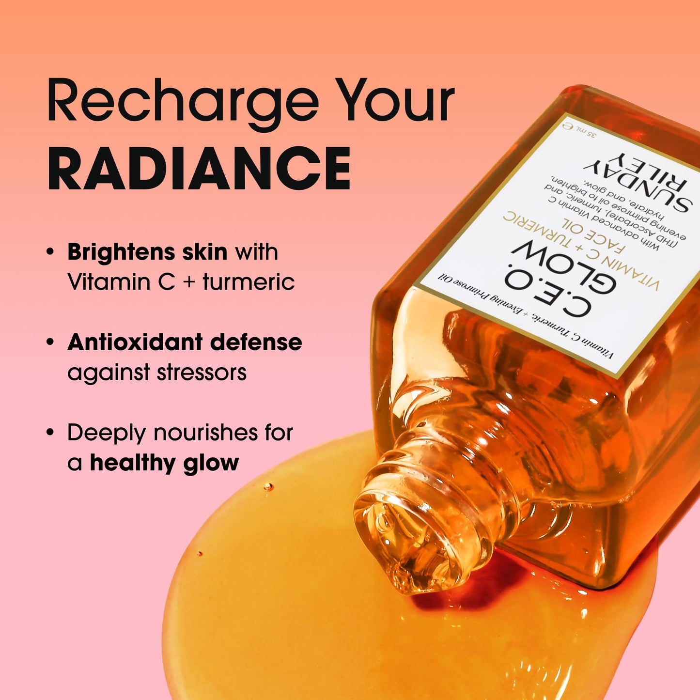 Sunday Riley C.E.O. Glow Vitamin C & Turmeric Face Oil, 0.5 Fl Oz Beauty and Personal Care Sunday Riley