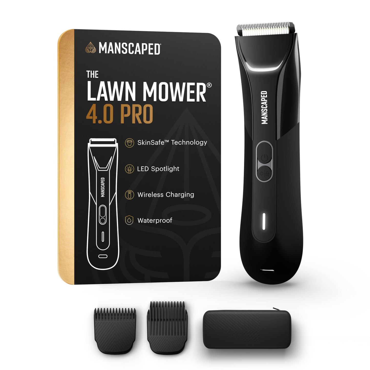 MANSCAPED® The Lawn Mower® 4.0 PRO - Groin & Body Hair Trimmer, Updated SkinSafe® Trimmer Blade, Waterproof Wet/Dry Groomer, USB-C & Wireless Charging Beauty and Personal Care MANSCAPED