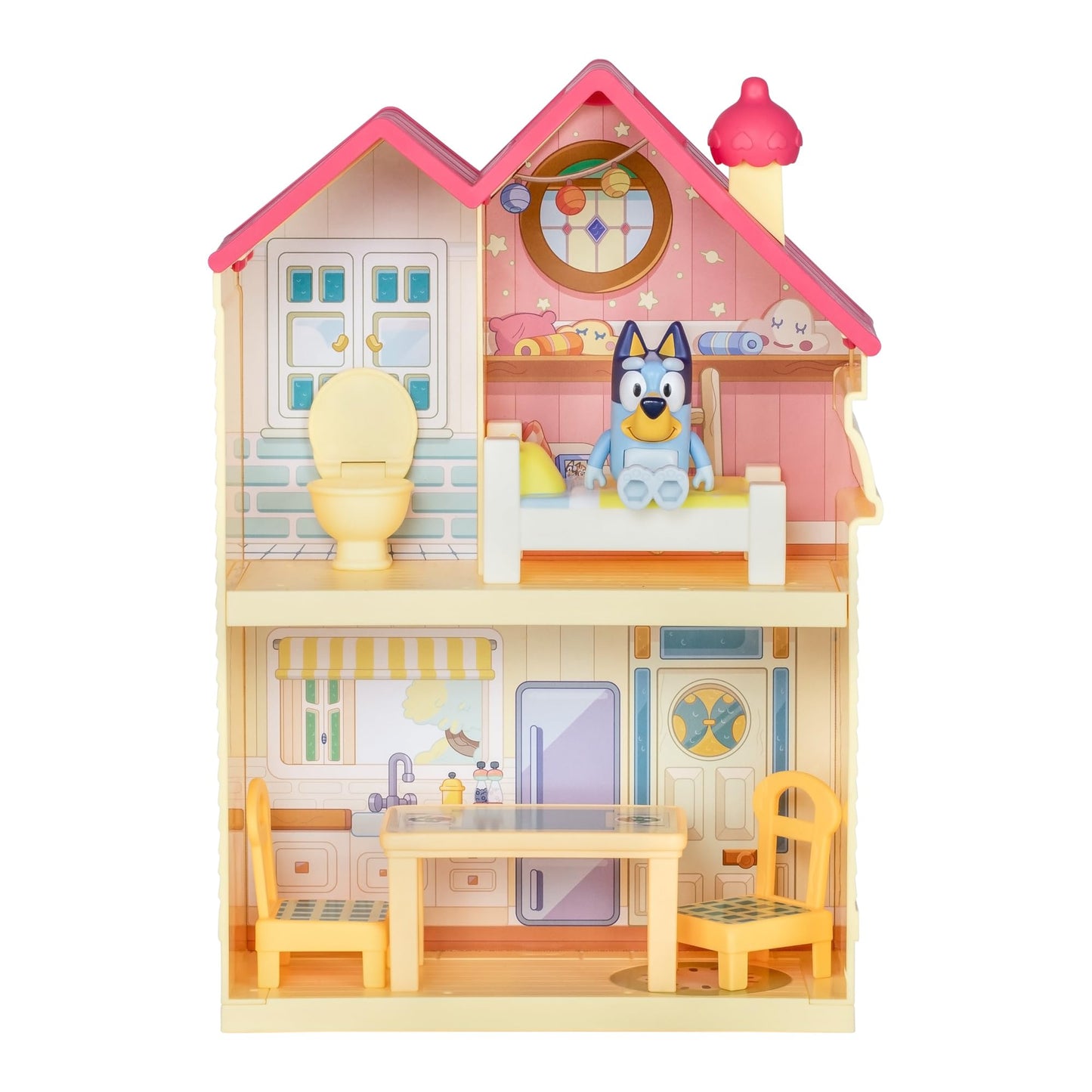 Bluey Mini Home Playset | Compact House Playset with Carry Handle | Three Different Rooms | Kitchen, Bedroom and Bathroom | Includes Figure with 5…